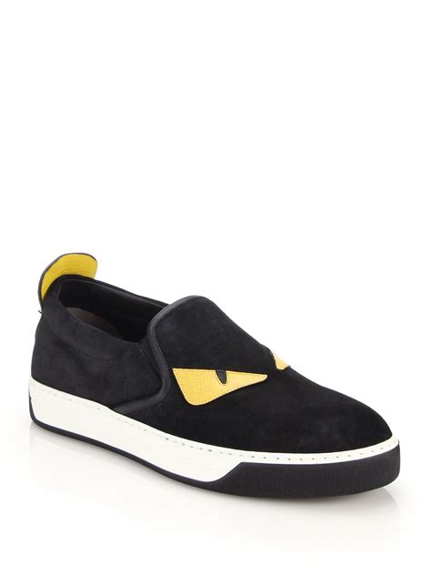 fendi monster black high-top sneaker|fendi monster slip on sneakers.